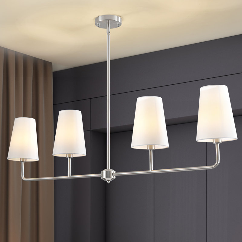 Lustre 4 lumières 48 po, Nickel, 4