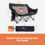 Double chaise de camping extérieure, causeuse de camping surdimensionnée avec porte-gobelet