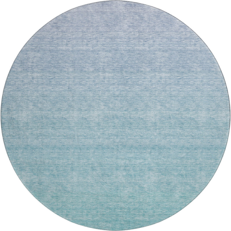Premium Machine Washable Prisco Sky Rug, Round 8'