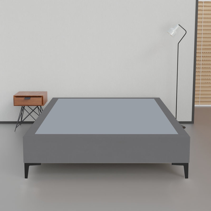 Cadre de lit / sommier en bois de vinyle de qualité supérieure de 14 pouces, durable, élégant, multicolore et base confortable avec pieds en plastique