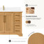 Epworth 84" Double Bath Vanity in Oak Natural Brown with Silk White Quartz Stone Top-1649452344
