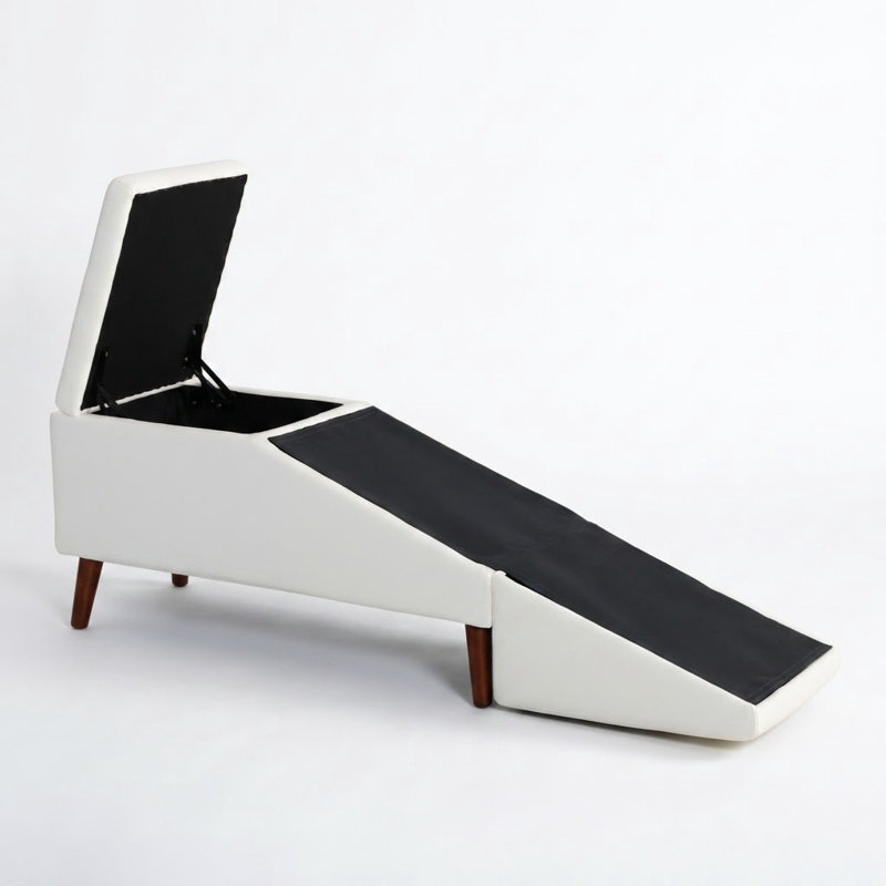 Rampe et repose-pieds convertible moderne pour animaux de compagnie, 2 en 1 pliable avec coussin antidérapant et capacité de 220 lb