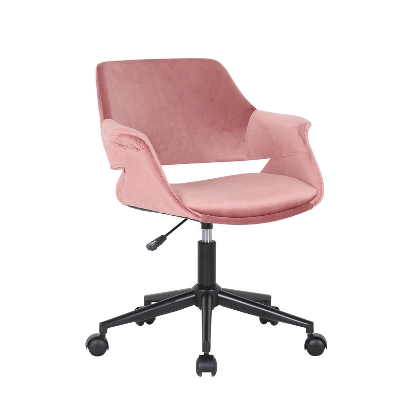 Colette Velvet Office Chair, Pink