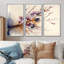 Rose et prune cerisier en fleurs III - ensemble d'art mural moderne sur toile-88084284-88084285