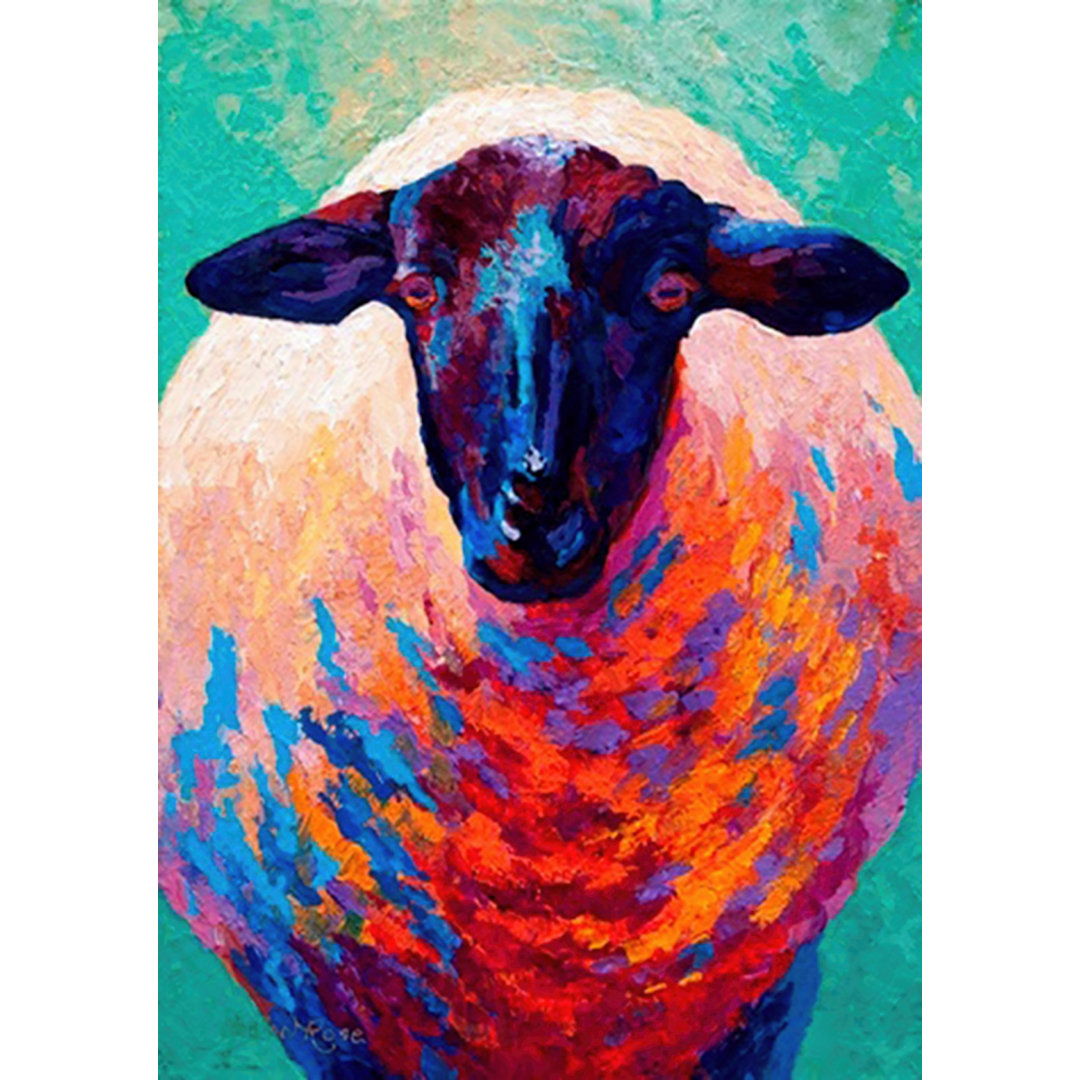 Sheep by Marion Rose - Graphic Art Print on Canvas Ebern Designs 