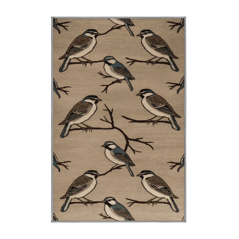  Tapis lavable arbre moineau, Rectangulaire 2 pi x 3 pi