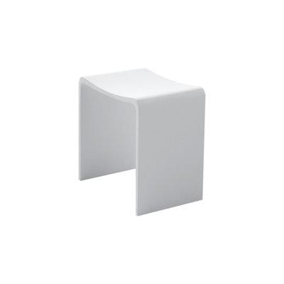 Tabouret de douche Delvine Corian en blanc mat
