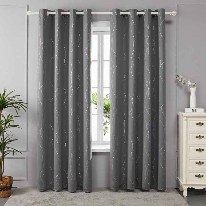 Cohmer Room Darkening Curtain Pair, 42" W x 84" L, Gray