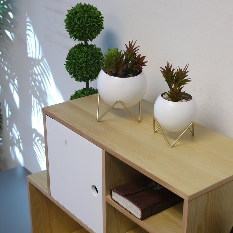 Ensemble de pots à fleurs en céramique 4 pièces, Blanc