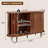 47''W x 29''H Buffet Sideboard Cabinet with Storage, Fluted Storage Accent Cabinet with Curvy Edge, Sliding Door, Credenza, Console Table for Living, Dining Room, Kitchen, Hallway