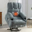 Pour la détente à domicile, fauteuil inclinable de massage Power Lift, tissu bleu riche avec vibration chauffante et fonctions USB