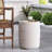 Fluted Design Concrete End Table - Lightweight, 14.77"X14.77"X18.95", Antique White, Easy To Use Lightweight Side In Style Ready