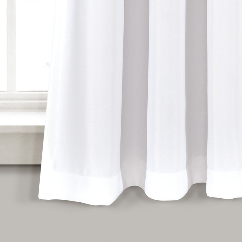 White and Navy Floral Room Darkening Curtain Panels, 52" x 63"