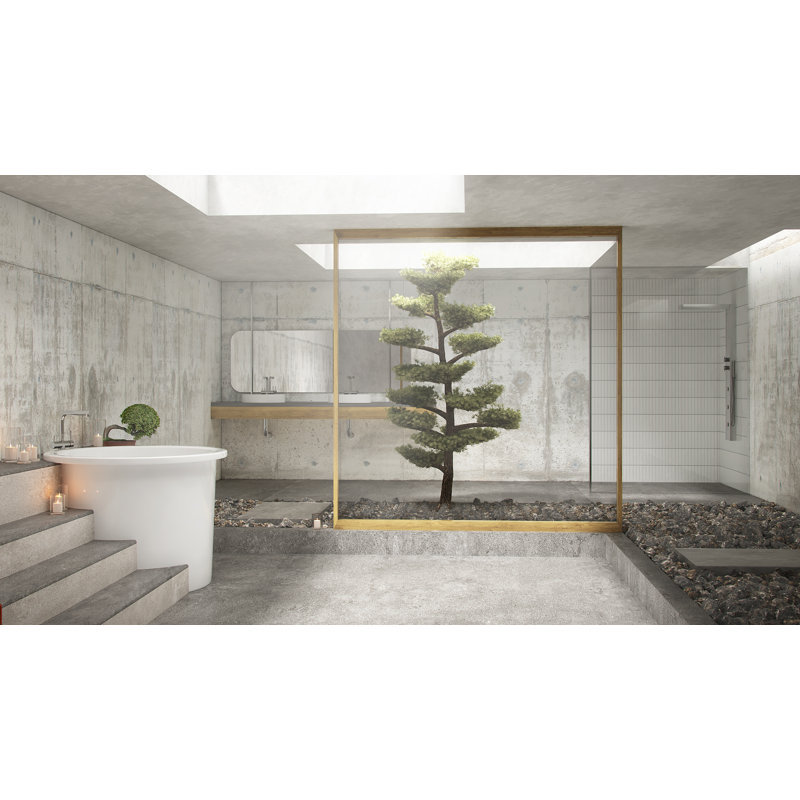 Banzai 42" x 42" Freestanding Soaking Acrylic Bathtub, Biscuit