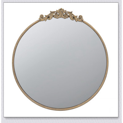 Round Mirror, Wall Mounted Mirror with Metal Frame for Bathroom Living Room