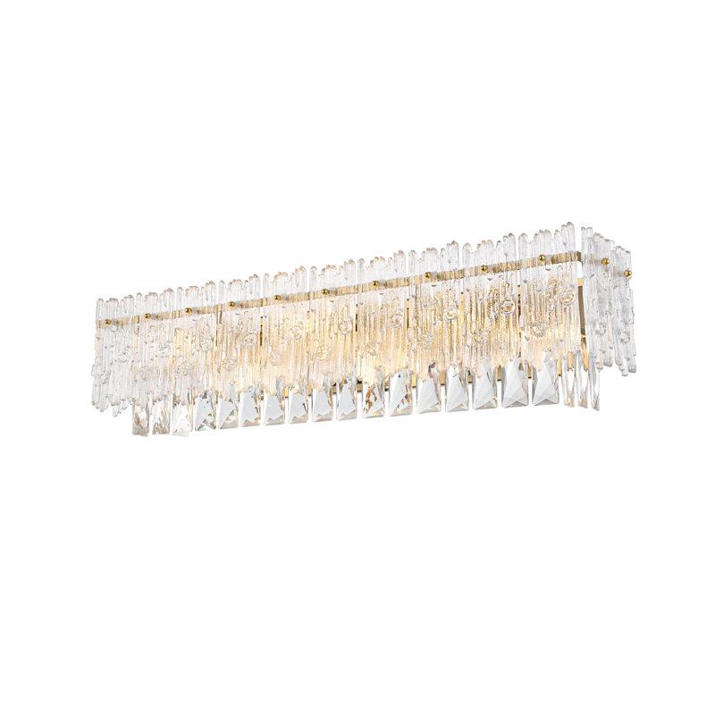 Niema Wall Sconce, Satin Gold, 7" H x 27" W x 27" D