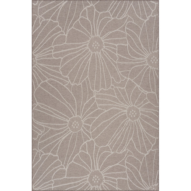  Marissea Indoor/Outdoor Floral Area Rug, Rectangle 5' x 7'6"
