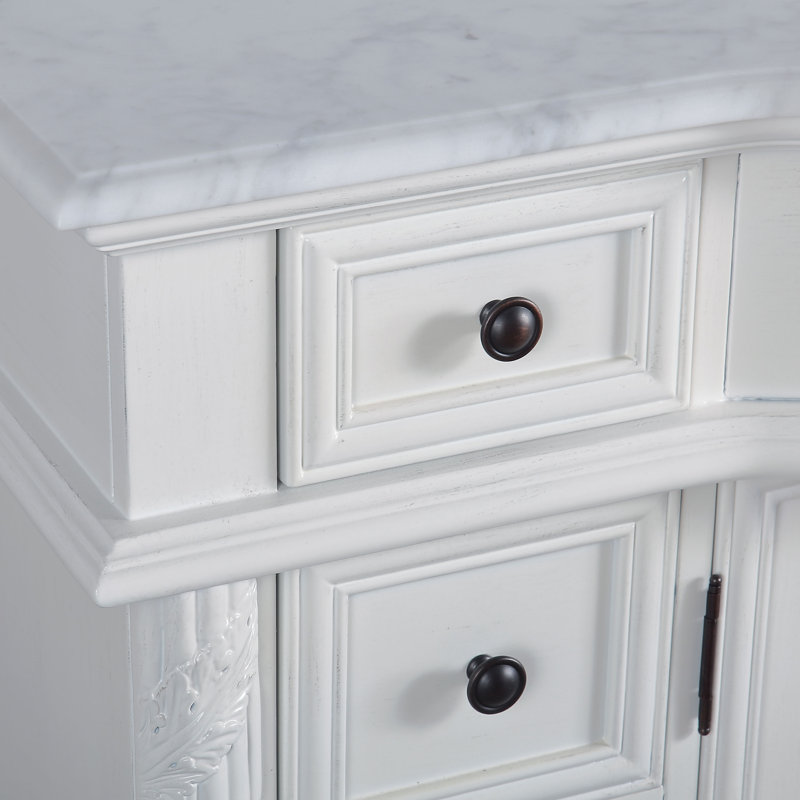 Fleur De Lis Living Okane 56'' Single Bathroom Vanity with Carrara Marble Top