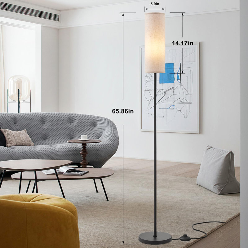 Mhirren 162.5cm Black Column Floor Lamp