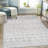 Printed Area Rug, Washable Geometric Low Profile Non Slip Foldable Indoor Carpet, Stain Resistant, Grey Tone, 8'x10'-2105630627-2105630624