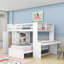 Lit superposé avec bureau, tablettes et tiroirs, garde-robe-119617993-119617992