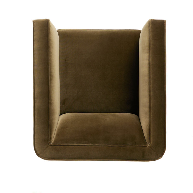 Phillip Swivel Chair-Delta Tweed, Surrey Olive Velvet