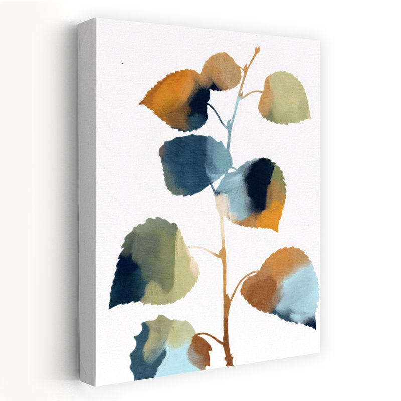 Feuilles d'automne, art abstrait abstrait contemporain, plante naturelle, 18" H x 12" W