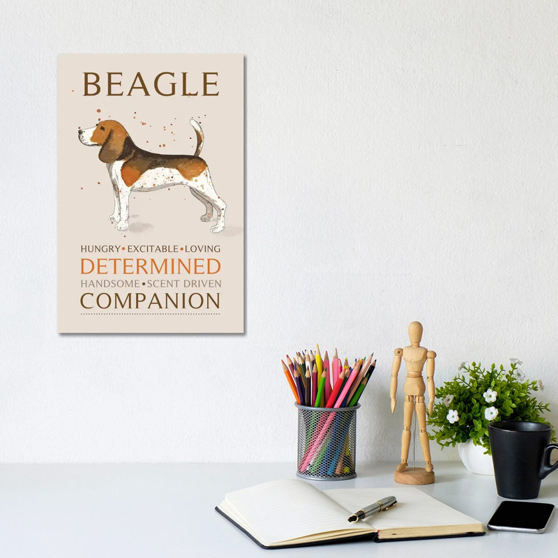 Beagle by Michelle Campbell - Wrapped Canvas Gallery-Wrapped Canvas Giclée, 20.32 cm H x 30.48 cm W