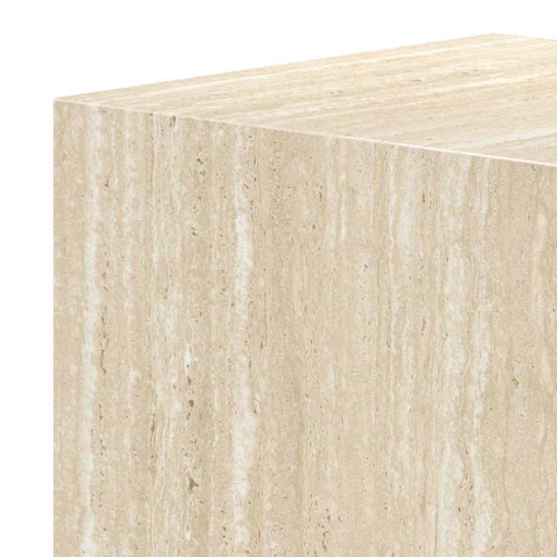 Grande table d'appoint contemporaine en béton de qualité contractuelle ECC - Travertin, H 20,04 po x l 11,82 po x P 11,82 po