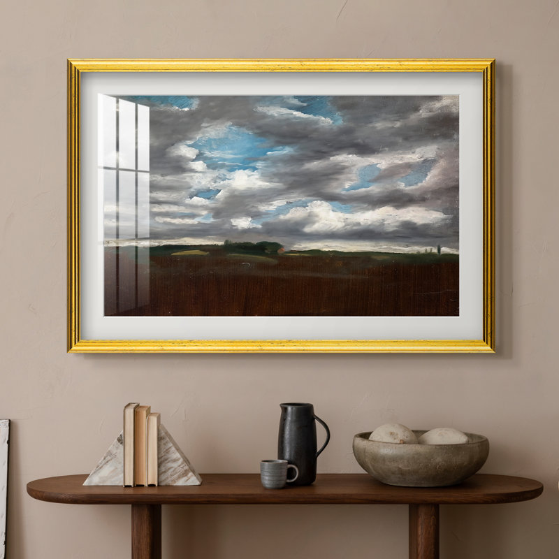 Vaste paysage aux nuages ​​gris, vers 1821-1822 - John Constable - Estampe encadrée sur mesure, 16x22 INNER SIZE