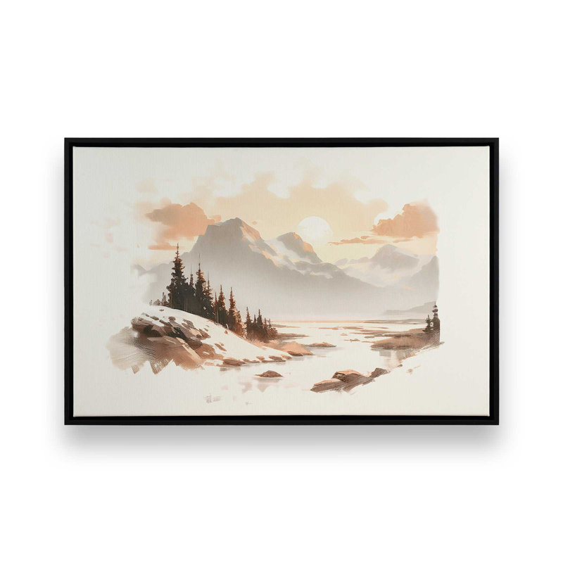 Toile roulée Winter's Quiet Refuge II , H 12,75 po x l 18,75 po x P 1,75 po, Cadre flottant noir satiné