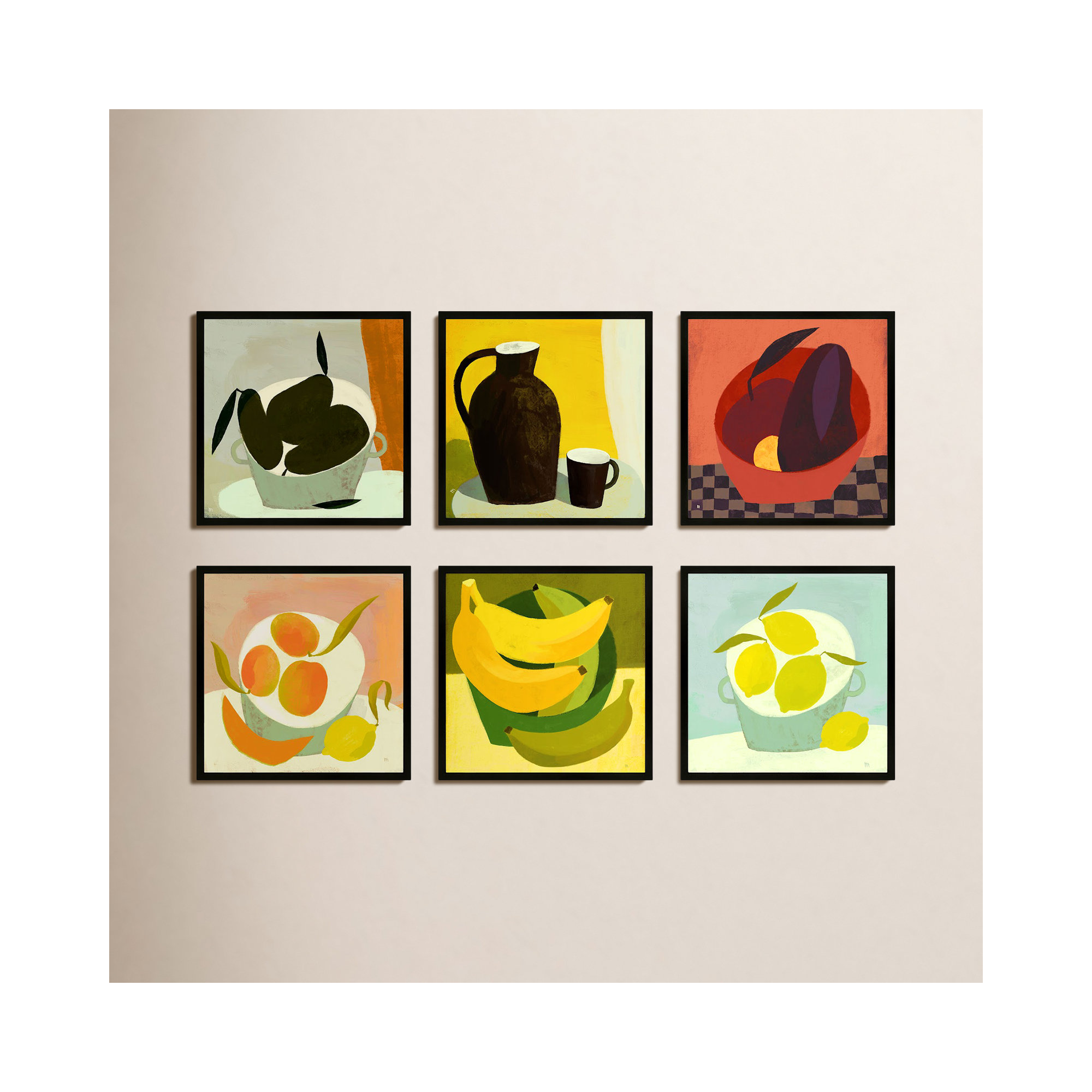 Fruits by StudioM, Black, 16" H x 16" W x 1.25" D