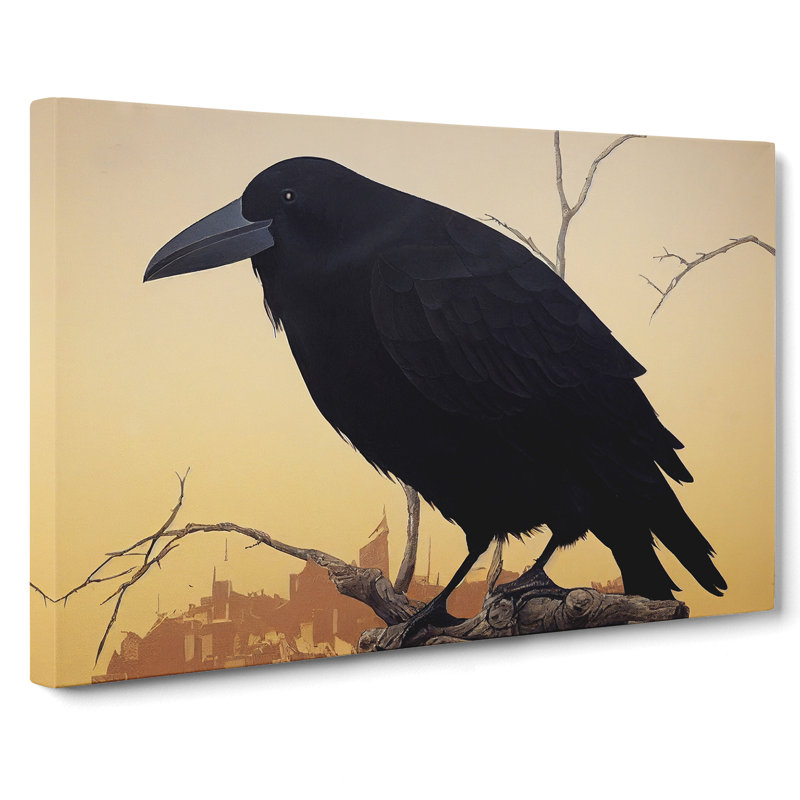 Amazing Crow Bird - Wrapped Canvas Print, 35cm H x 50cm W x 3cm D