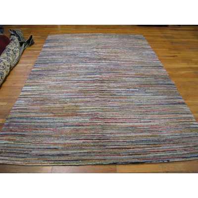 Antique American Usa Allover Geometric Hand Knotted Pile Rug