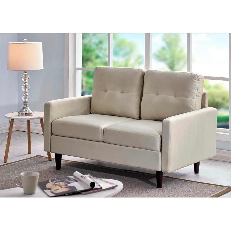 Wendover 49.5'' Velvet Loveseat, Ivory