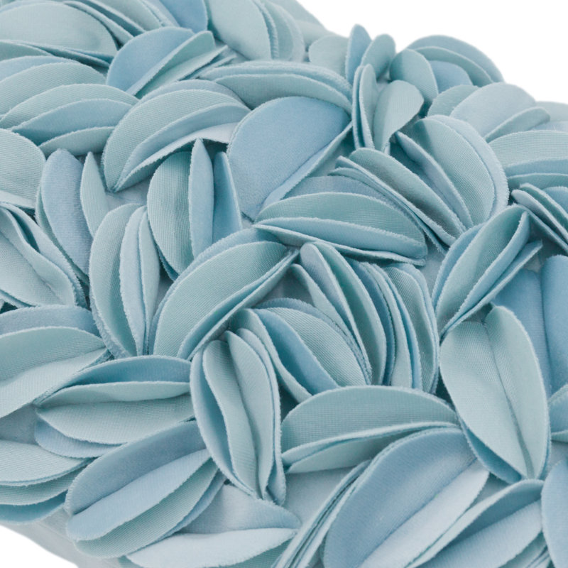 Housse de coussin brodée, Bleu clair - velours de polyester, Rectangle H 12 po x l 20 po