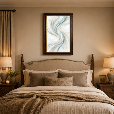 Toile abstraite sarcelle et or