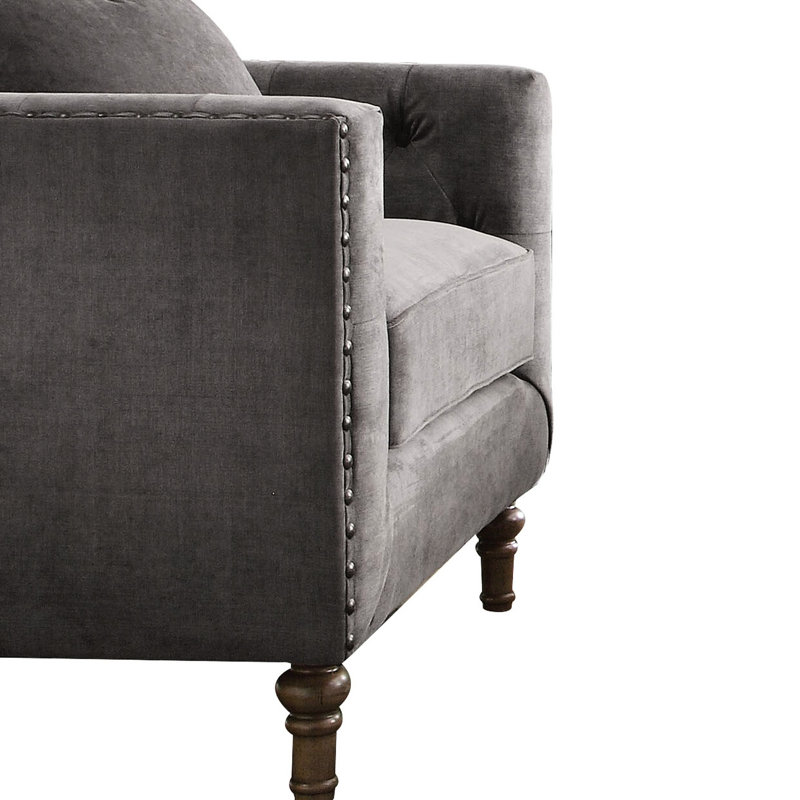 Chaise d'appoint grise avec coussin décoratif - Améliore l'esthétique du confort de soutien à domicile