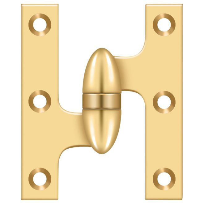 Charnière Deltana OK3025BCR003-L 3 po x 2-1 / 2 po en laiton poli par dépôt physique en phase vapeur