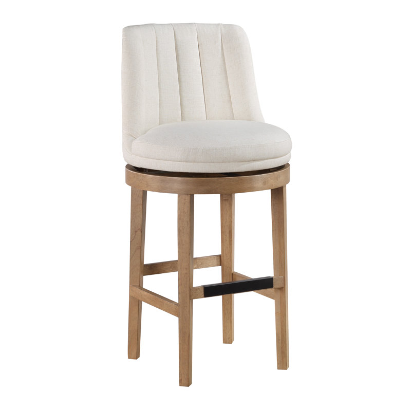 Tabouret de bar rotatif 30 po Jessabella, Blanc lin