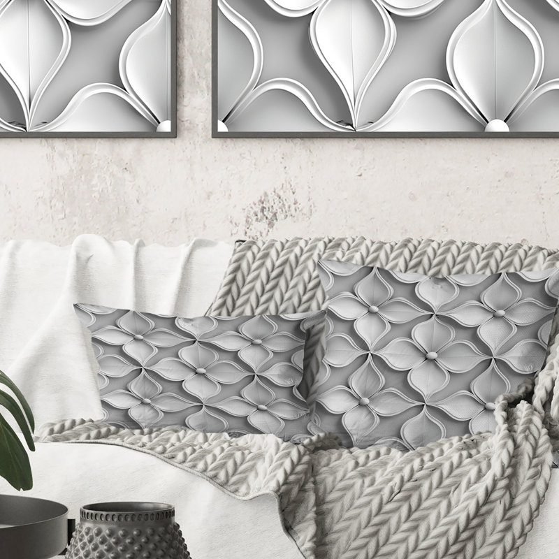 Coussin blanc moderne quadrilobe I - moderne
