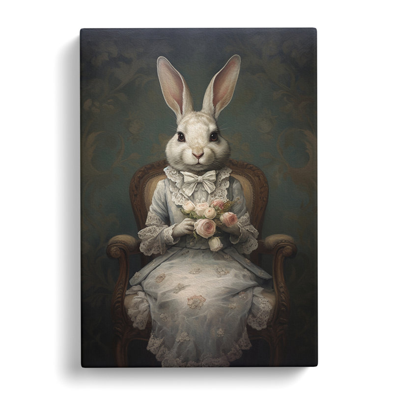 Rabbit Victorian - Print, 60cm H x 40cm W x 3cm D