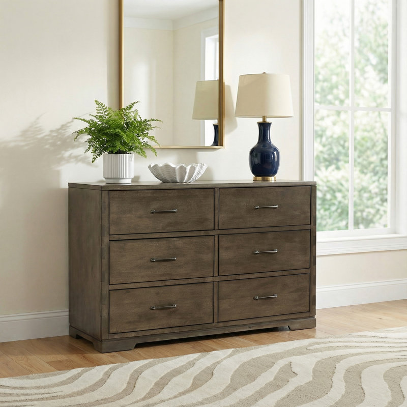 Jonathan 6-Drawer Contemporary Wood Dresser