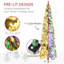 Arbre de Noël artificiel de 6 pi avec 6 40 pieds de branches floquées par la neige, 250 lumières DEL blanches ou colorées, forme de Downswept-1203491971