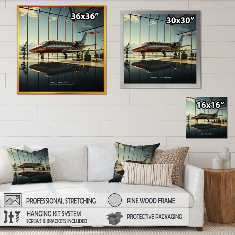 «Jet Plane Matrix Showcase» sur toile, Toile tendue, H 36 po x l 36 po x P 1,5 po