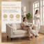 Canapé deux places Chesterfield 2 places en flanelle blanche de 152 cm (60 po), capitonné, avec garniture cloutée, structure en bois massif et mousse à mémoire de forme haute densité.