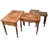Mid 20th Century Hand-carved Floral-patterned & Inlaid Nesting Tables- Set Of 4