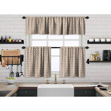 Lilijan Home & Curtain Boho Design Kitchen Valance (50X14) And 2 Tiers Cafe  Curtains & Reviews