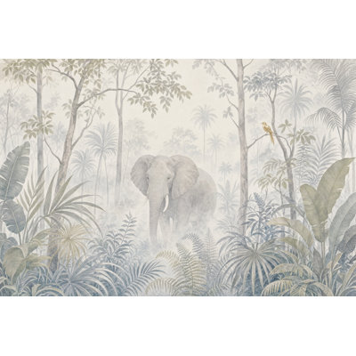 Papier peint éléphant tropical Misty Forest