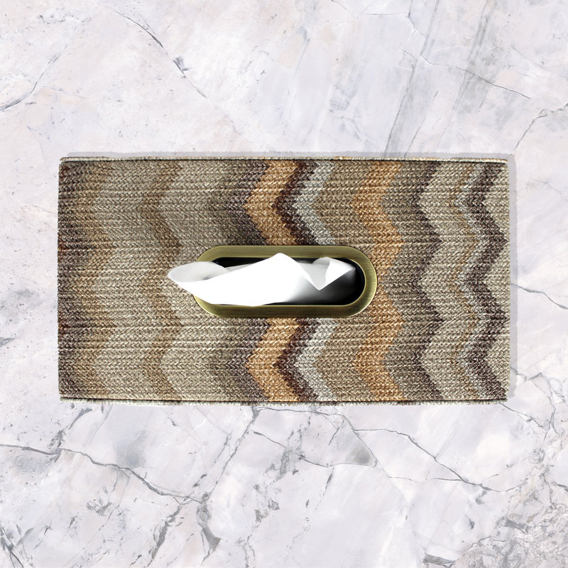 Rollox Tissue Box Cover, Brown and gray, Brown/Gray